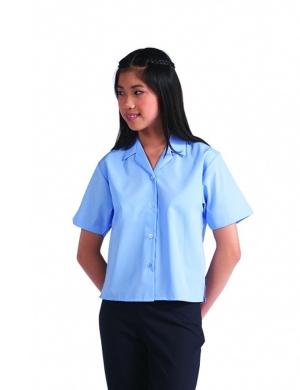 Banner Short Sleeve Rever Blouse 2pk - Blue